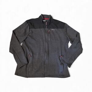 Orvis Bonded Mesh Jacket Gray Full Zip Mock Neck Fleece Mens Size XL Gorp Core
